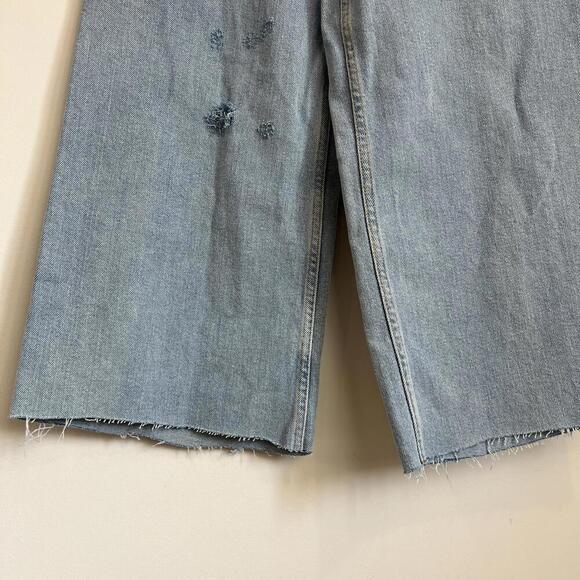 Zara Women's Size US 13-14 Years Old High Waisted Wide Flare Leg Jeans Pants - Picture 8 of 9